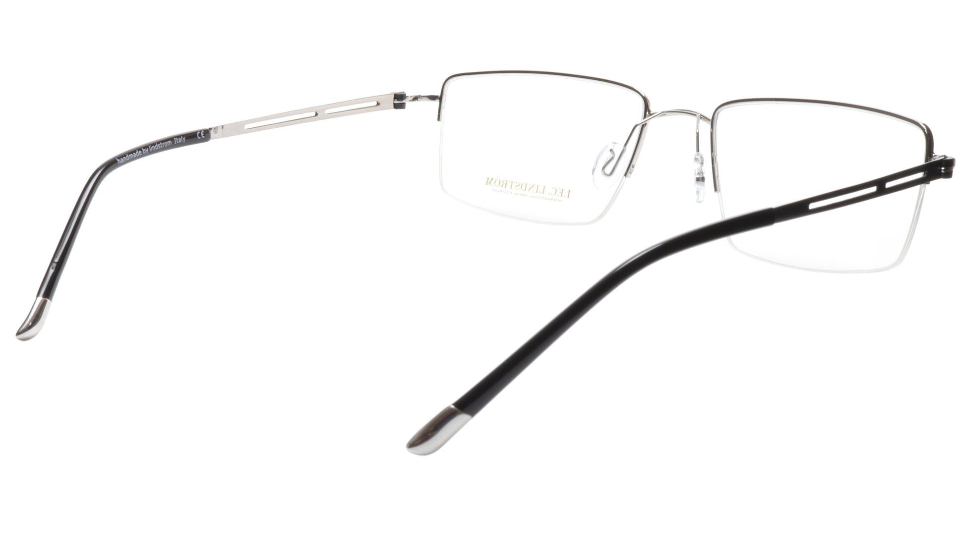 LINDSTROM L-104 C2 Eyeglasses Frame Metal Silver Black Italy Made 56-19-143, 36 - Frame Bay