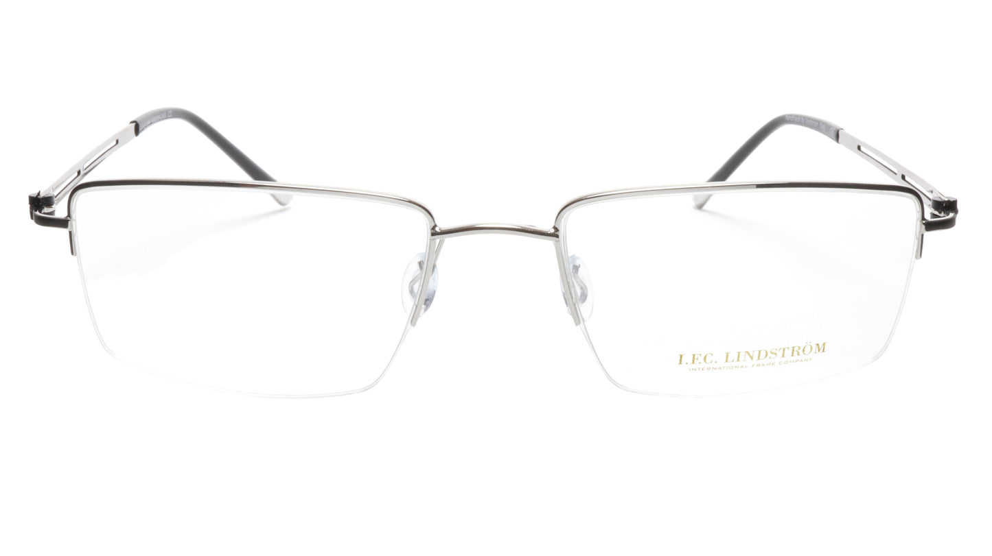 LINDSTROM L-104 C2 Eyeglasses Frame Metal Silver Black Italy Made 56-19-143, 36 - Frame Bay