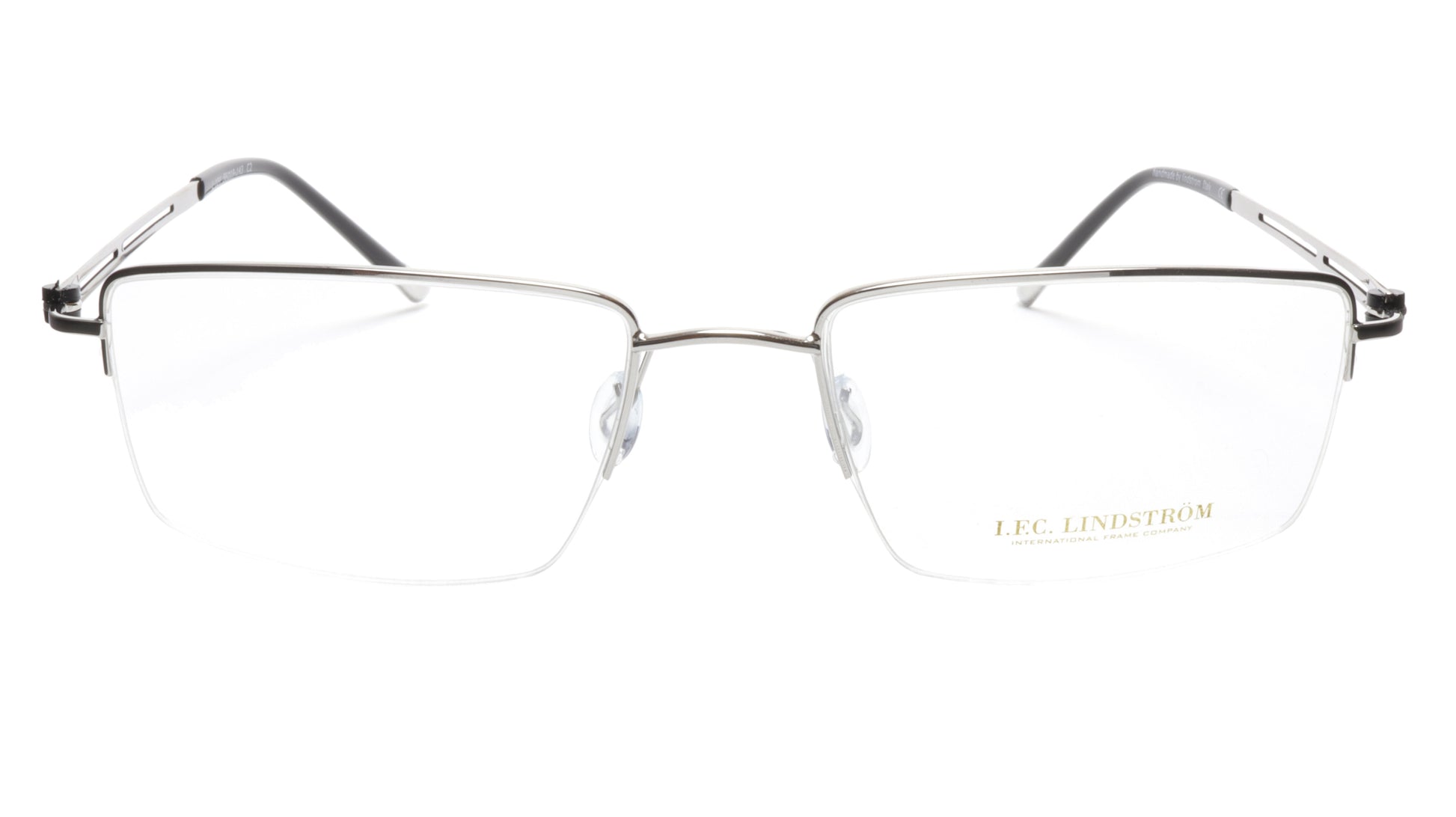 LINDSTROM L-104 C2 Eyeglasses Frame Metal Silver Black Italy Made 56-19-143, 36 - Frame Bay