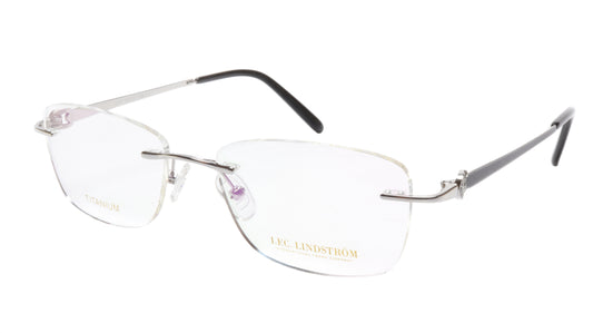 LINDSTROM L-107 C3 Eyeglasses Frame Titanium Silver Black Italy Made 53-17-138 - Frame Bay