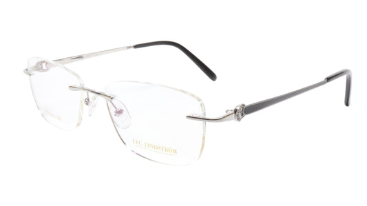 LINDSTROM L-107 C3 Eyeglasses Frame Titanium Silver Black Italy Made 53-17-138 - Frame Bay