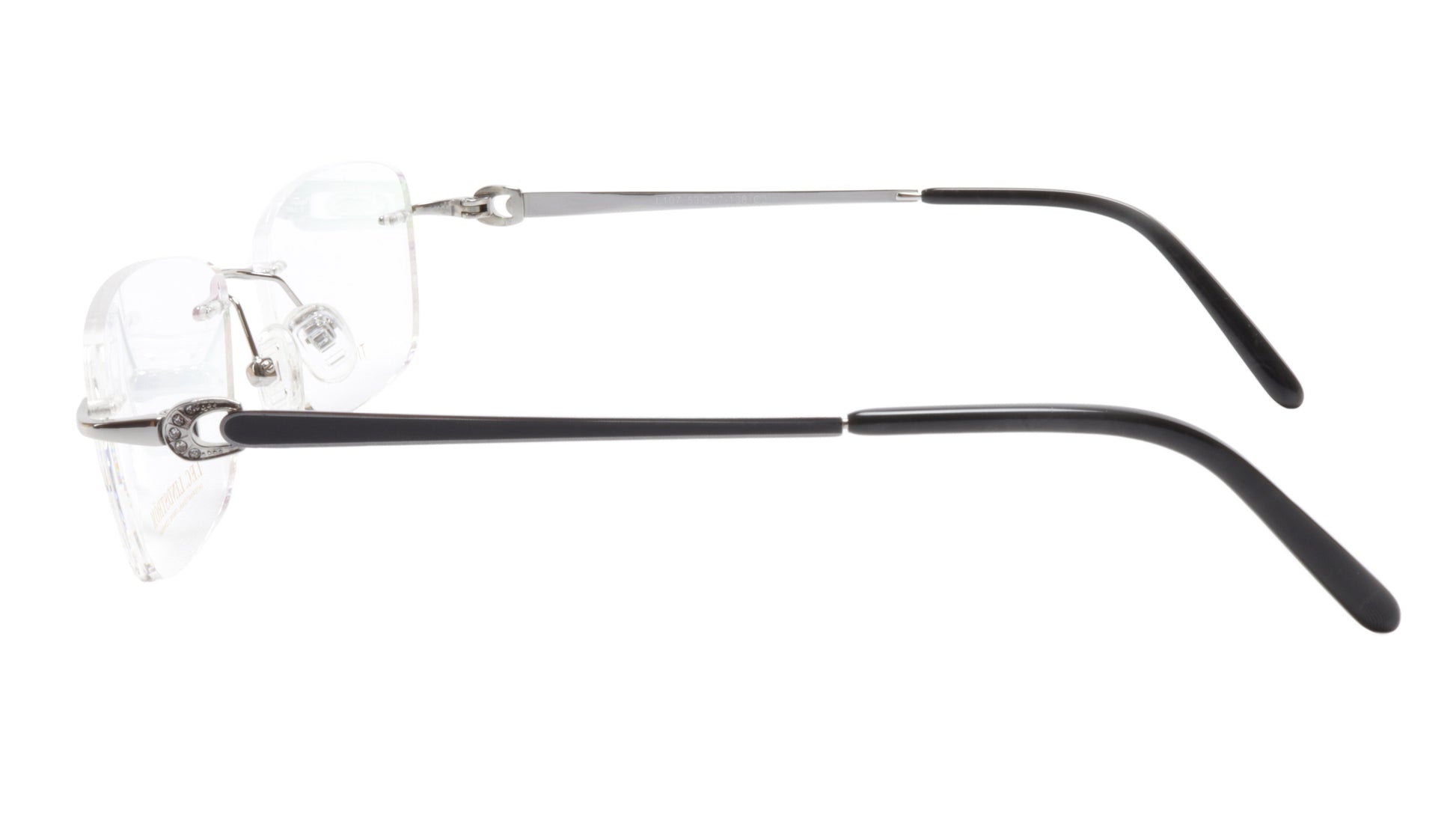 LINDSTROM L-107 C3 Eyeglasses Frame Titanium Silver Black Italy Made 53-17-138 - Frame Bay