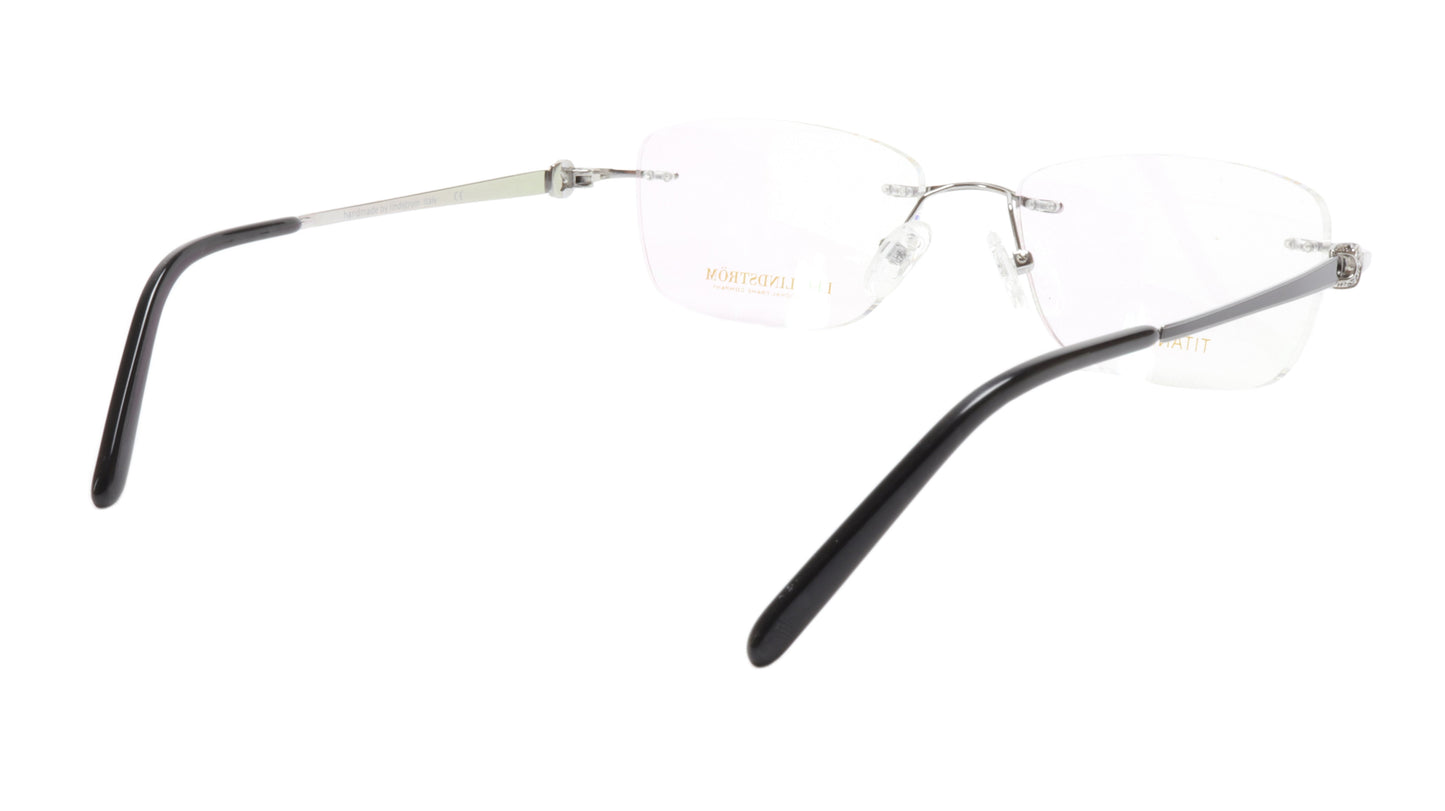 LINDSTROM L-107 C3 Eyeglasses Frame Titanium Silver Black Italy Made 53-17-138 - Frame Bay