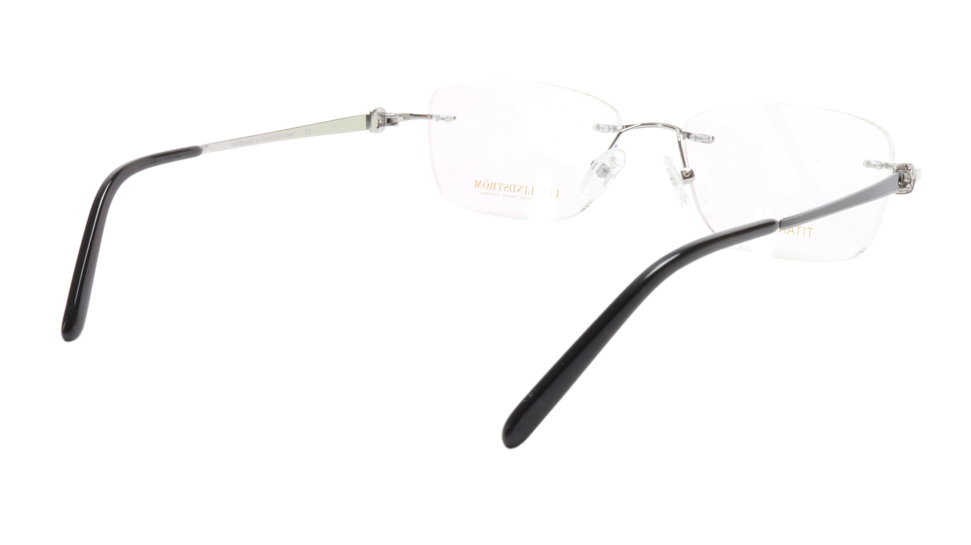 LINDSTROM L-107 C3 Eyeglasses Frame Titanium Silver Black Italy Made 53-17-138 - Frame Bay