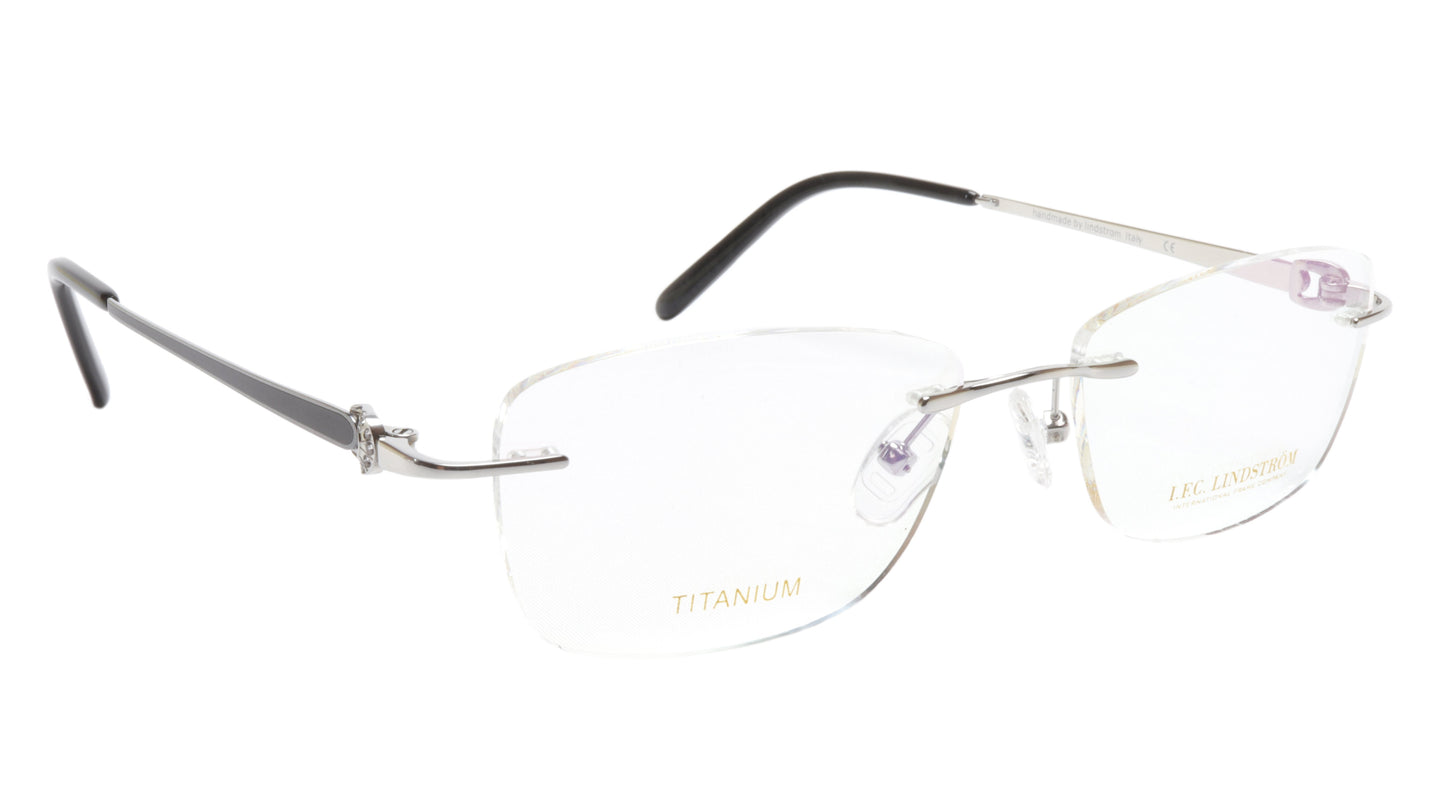 LINDSTROM L-107 C3 Eyeglasses Frame Titanium Silver Black Italy Made 53-17-138 - Frame Bay