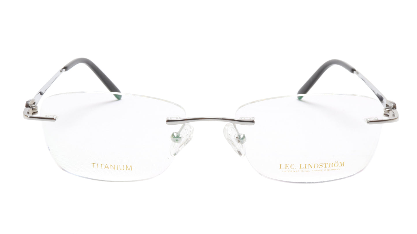 LINDSTROM L-107 C3 Eyeglasses Frame Titanium Silver Black Italy Made 53-17-138 - Frame Bay