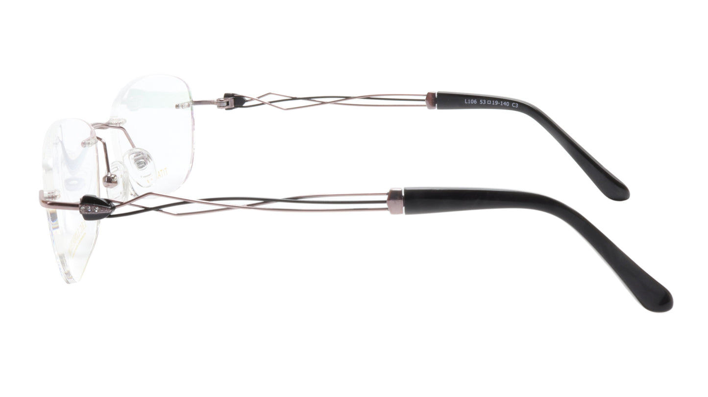 LINDSTROM L-106 C3 Eyeglasses Frame Titanium Bronze Black Italy Made 53-19-140 - Frame Bay