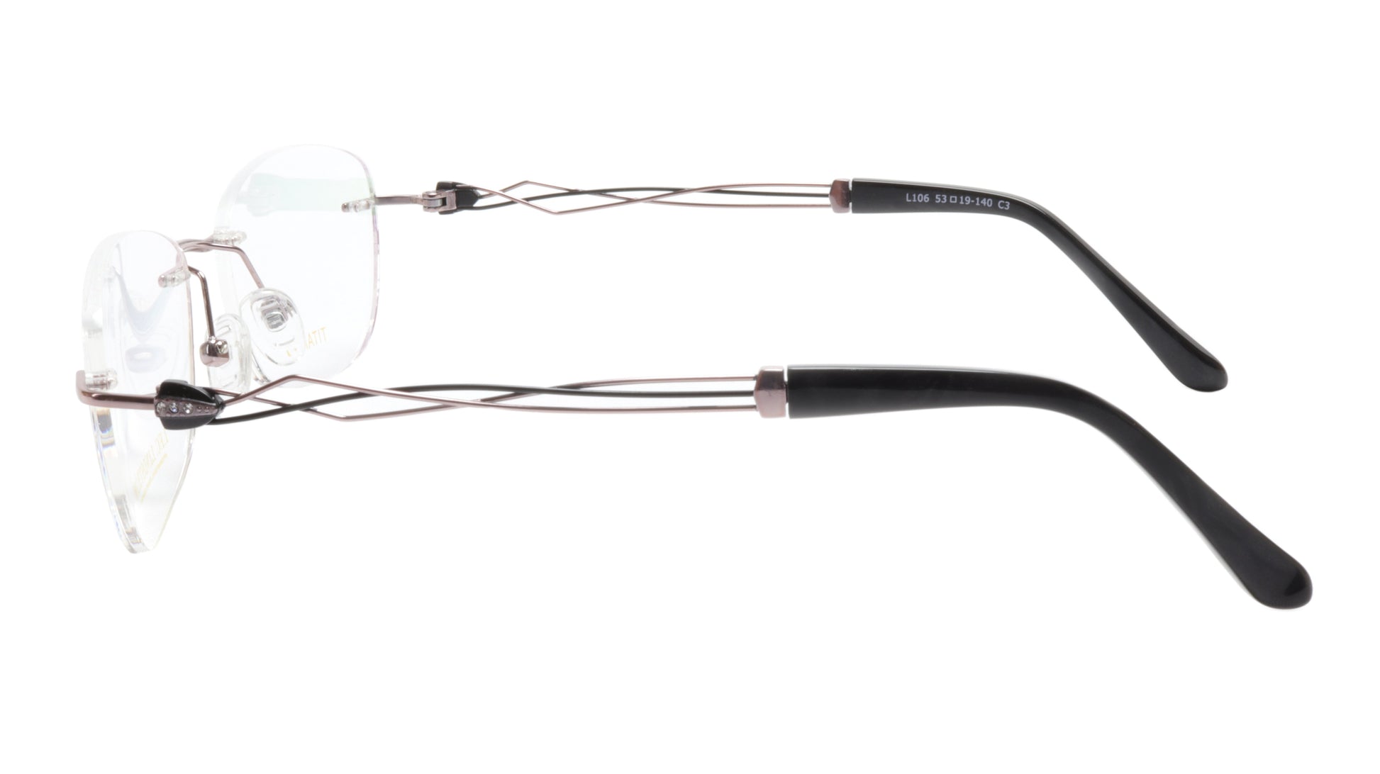 LINDSTROM L-106 C3 Eyeglasses Frame Titanium Bronze Black Italy Made 53-19-140 - Frame Bay