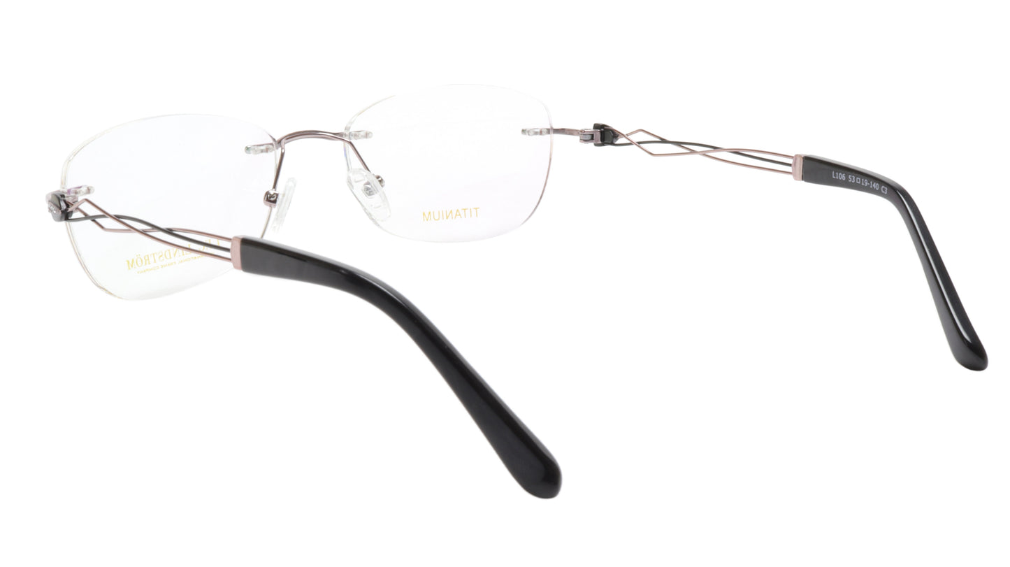 LINDSTROM L-106 C3 Eyeglasses Frame Titanium Bronze Black Italy Made 53-19-140 - Frame Bay