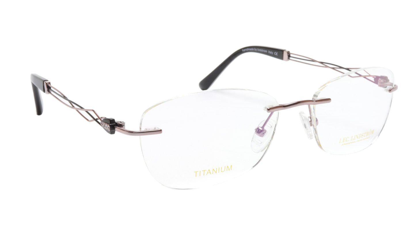 LINDSTROM L-106 C3 Eyeglasses Frame Titanium Bronze Black Italy Made 53-19-140 - Frame Bay