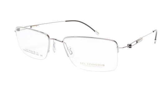 LINDSTROM L-102 C2 Eyeglasses Frame Acetate Metal Silver Black Italy 55-20-145 - Frame Bay