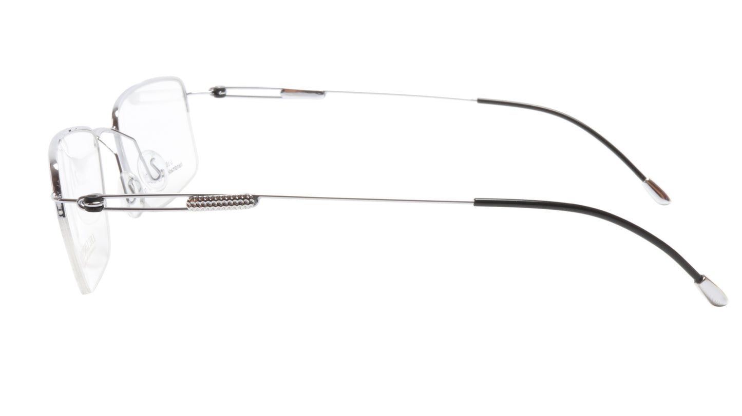 LINDSTROM L-102 C2 Eyeglasses Frame Acetate Metal Silver Black Italy 55-20-145 - Frame Bay