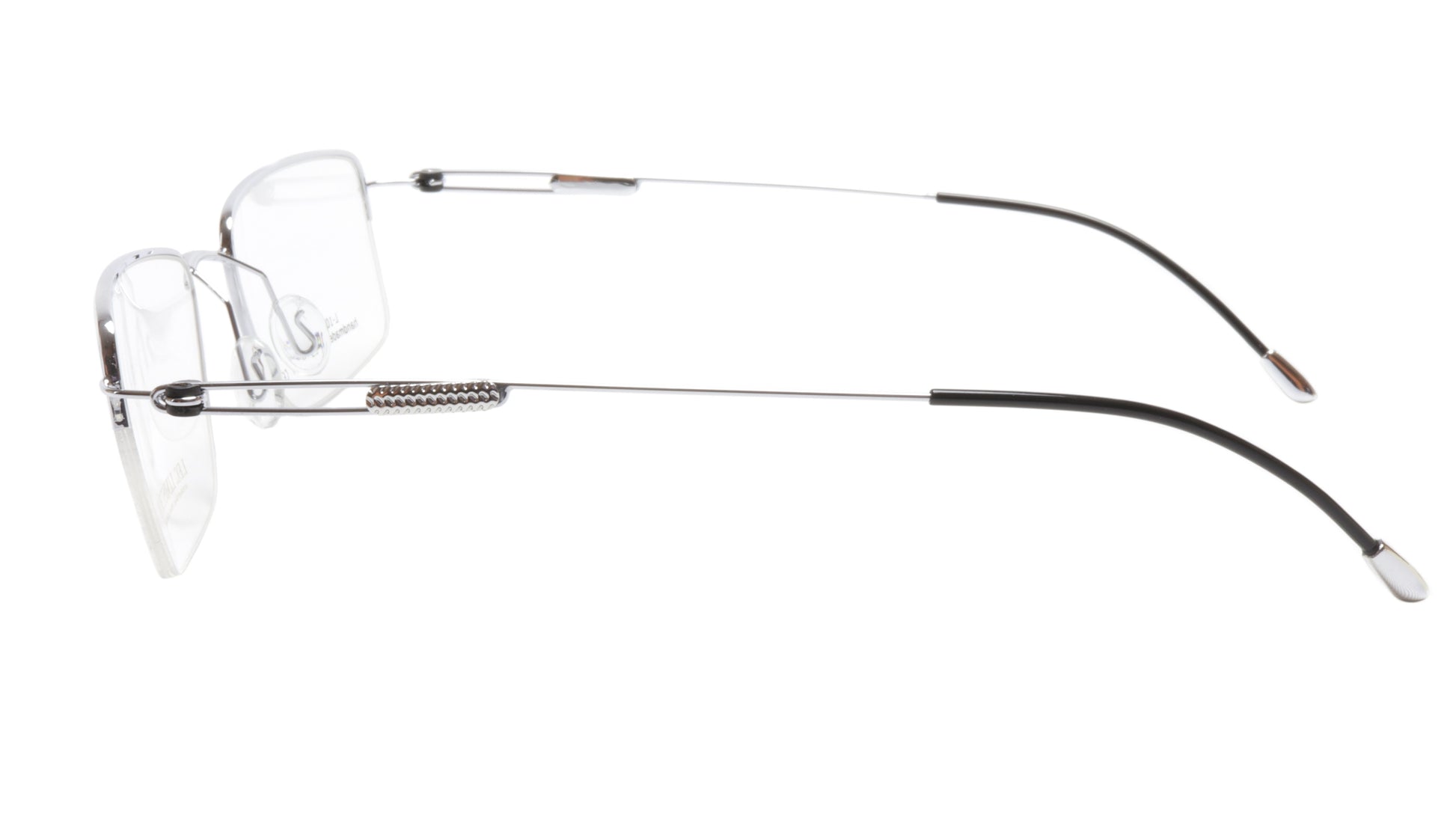 LINDSTROM L-102 C2 Eyeglasses Frame Acetate Metal Silver Black Italy 55-20-145 - Frame Bay
