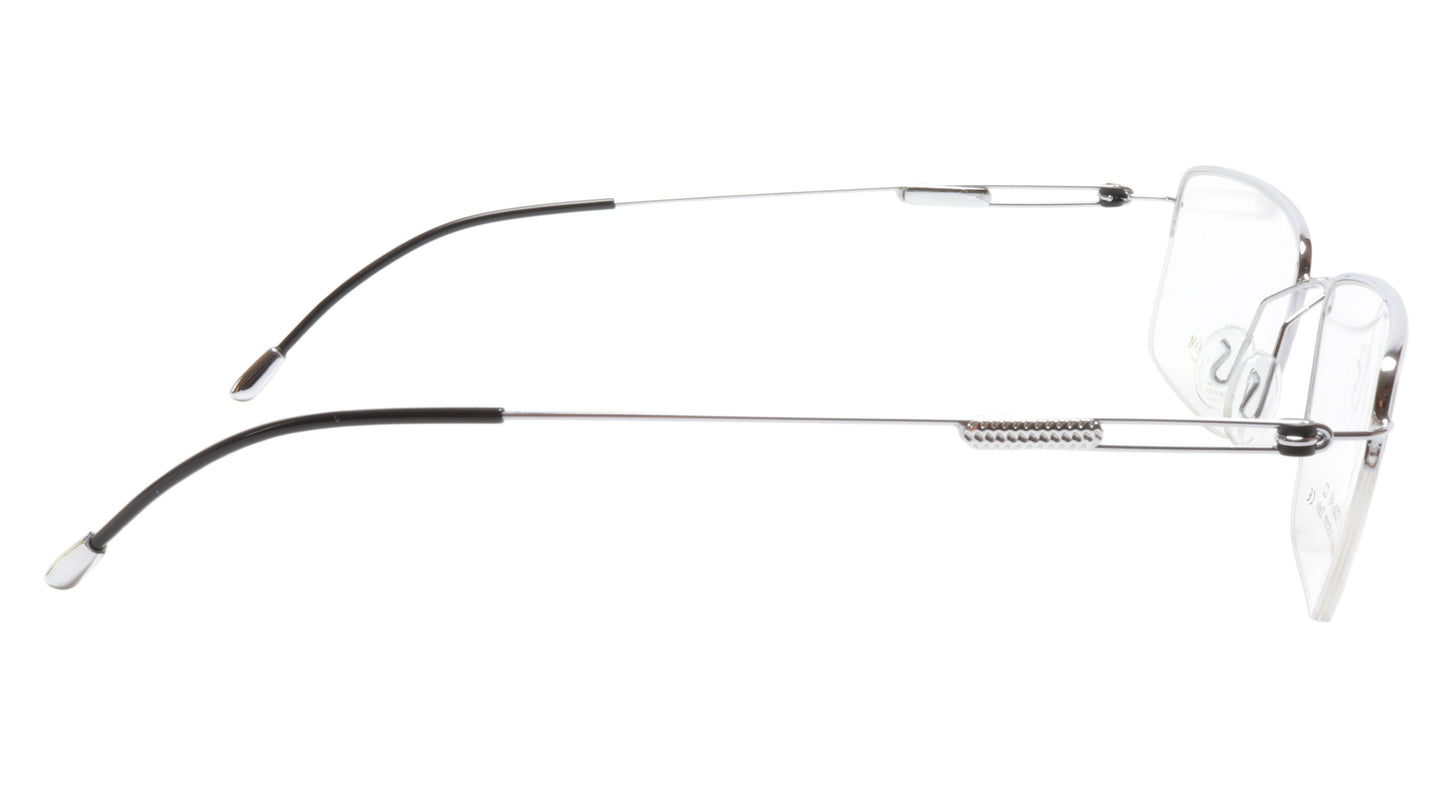 LINDSTROM L-102 C2 Eyeglasses Frame Acetate Metal Silver Black Italy 55-20-145 - Frame Bay
