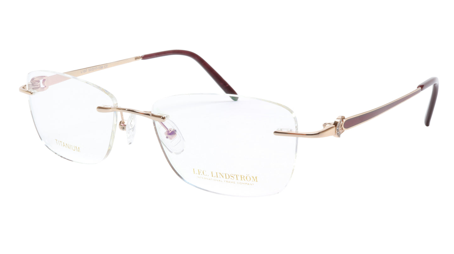LINDSTROM L-107 C2 Eyeglasses Frame Titanium Bronze Gold Italy Made 53-17-138 - Frame Bay