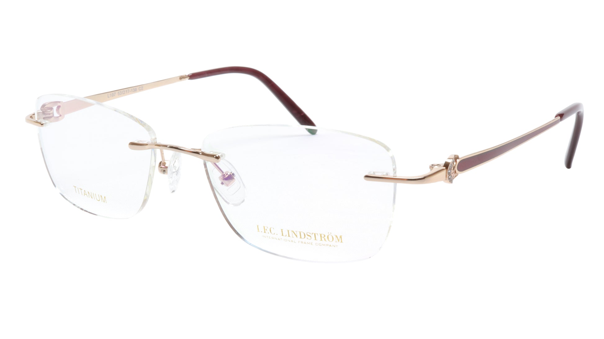 LINDSTROM L-107 C2 Eyeglasses Frame Titanium Bronze Gold Italy Made 53-17-138 - Frame Bay