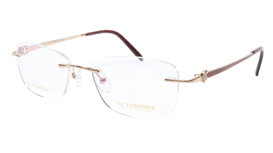 LINDSTROM L-107 C2 Eyeglasses Frame Titanium Bronze Gold Italy Made 53-17-138 - Frame Bay