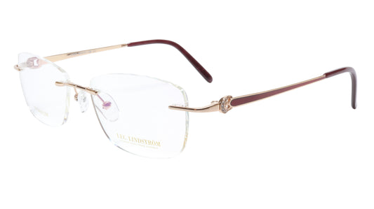 LINDSTROM L-107 C2 Eyeglasses Frame Titanium Bronze Gold Italy Made 53-17-138 - Frame Bay