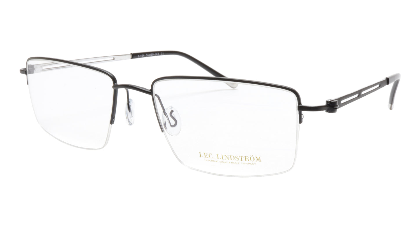 LINDSTROM L-104 C1 Eyeglasses Frame Metal Gunmetal Italy Hand Made 56-19-143 - Frame Bay