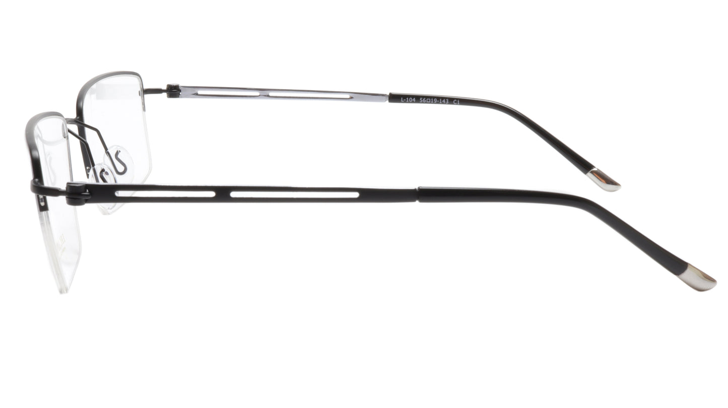 LINDSTROM L-104 C1 Eyeglasses Frame Metal Gunmetal Italy Hand Made 56-19-143 - Frame Bay