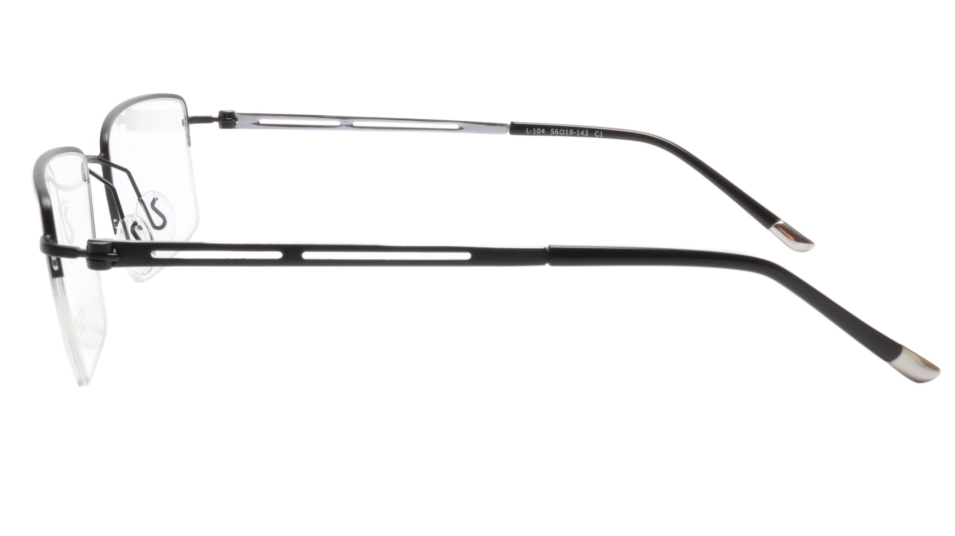 LINDSTROM L-104 C1 Eyeglasses Frame Metal Gunmetal Italy Hand Made 56-19-143 - Frame Bay