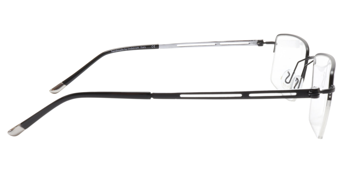 LINDSTROM L-104 C1 Eyeglasses Frame Metal Gunmetal Italy Hand Made 56-19-143 - Frame Bay