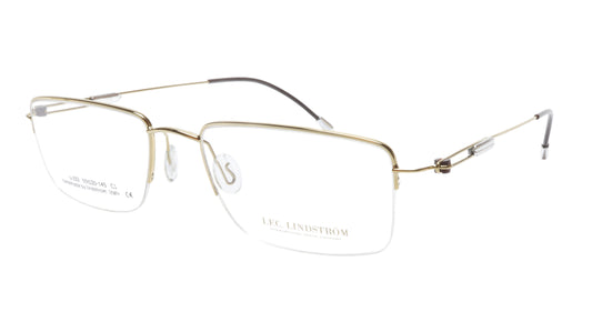 LINDSTROM L-102 C1 Eyeglasses Frame Metal Gold Black Italy Handmade 55-20-145 - Frame Bay