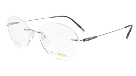 LINDSTROM L-105 C1 Eyeglasses Frame Titanium Silver Black Italy Made 53-18-145 - Frame Bay