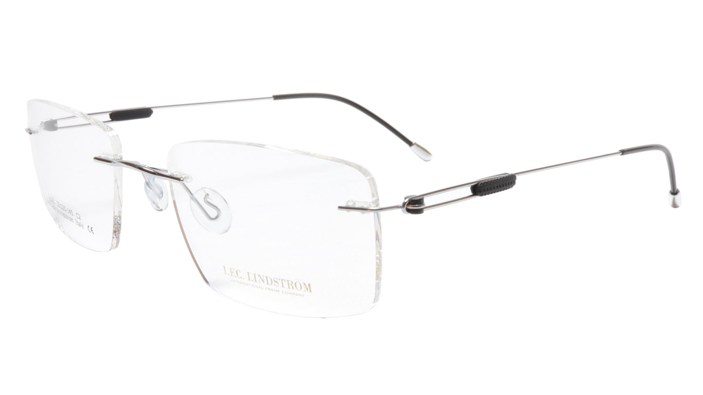 LINDSTROM L-103 C2 Eyeglasses Frame Acetate Metal Silver Black Italy 55-20-145 - Frame Bay