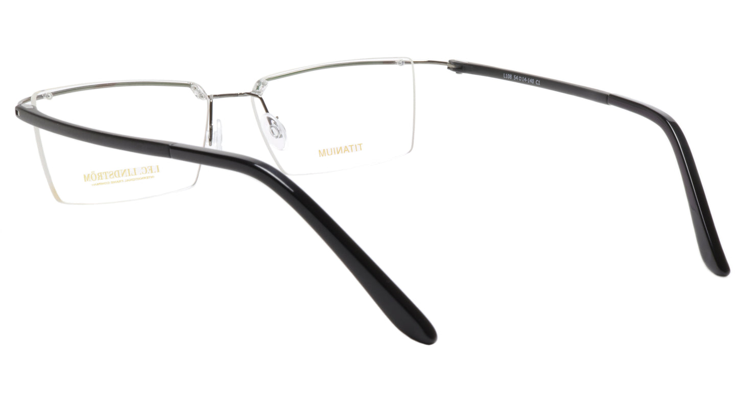 LINDSTROM L-108 C1 Eyeglasses Frame Titanium Gunmetal Black Italy Made 54-14-140 - Frame Bay