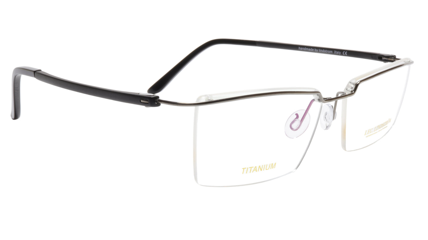 LINDSTROM L-108 C1 Eyeglasses Frame Titanium Gunmetal Black Italy Made 54-14-140 - Frame Bay