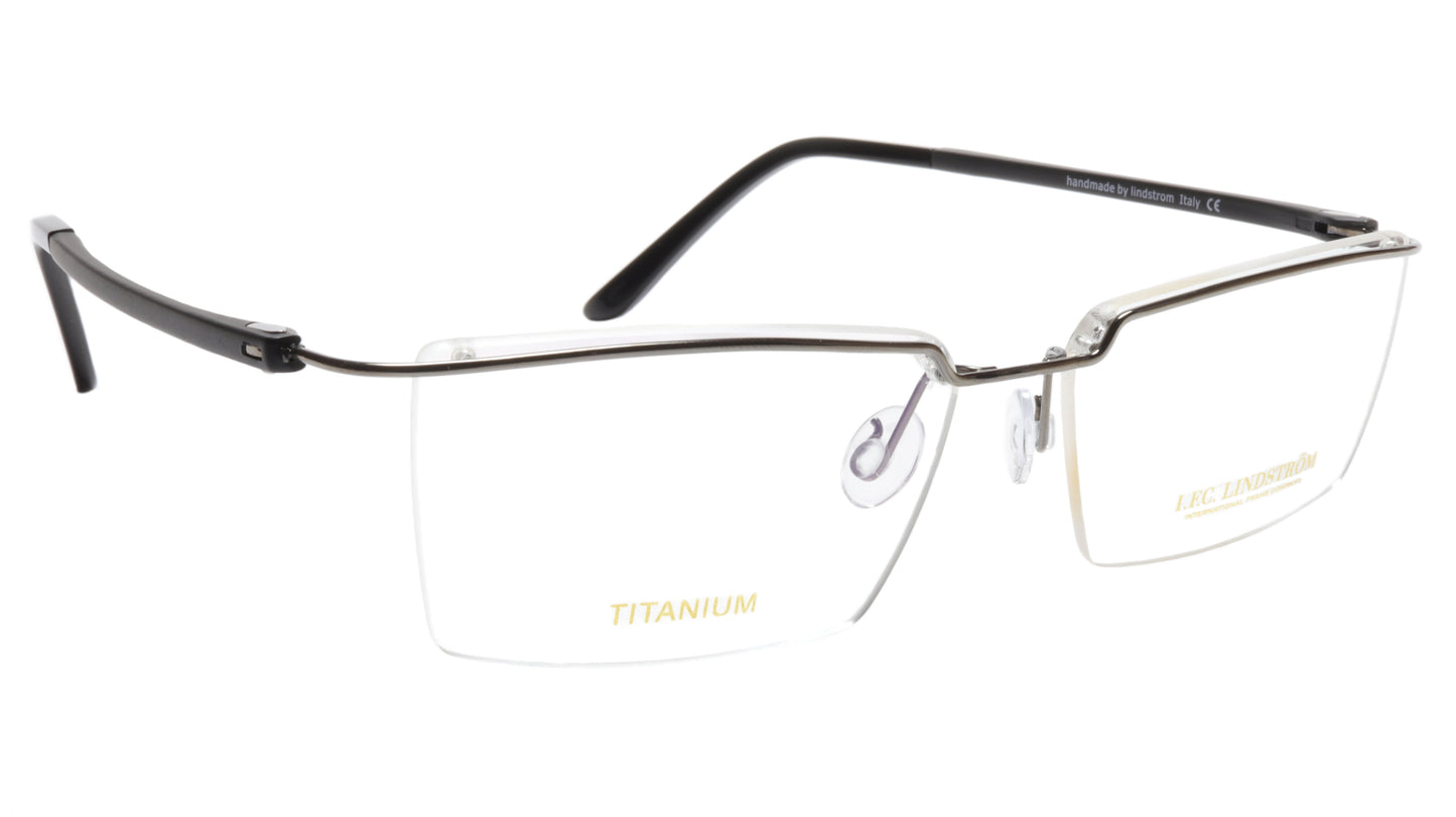 LINDSTROM L-108 C1 Eyeglasses Frame Titanium Gunmetal Black Italy Made 54-14-140 - Frame Bay