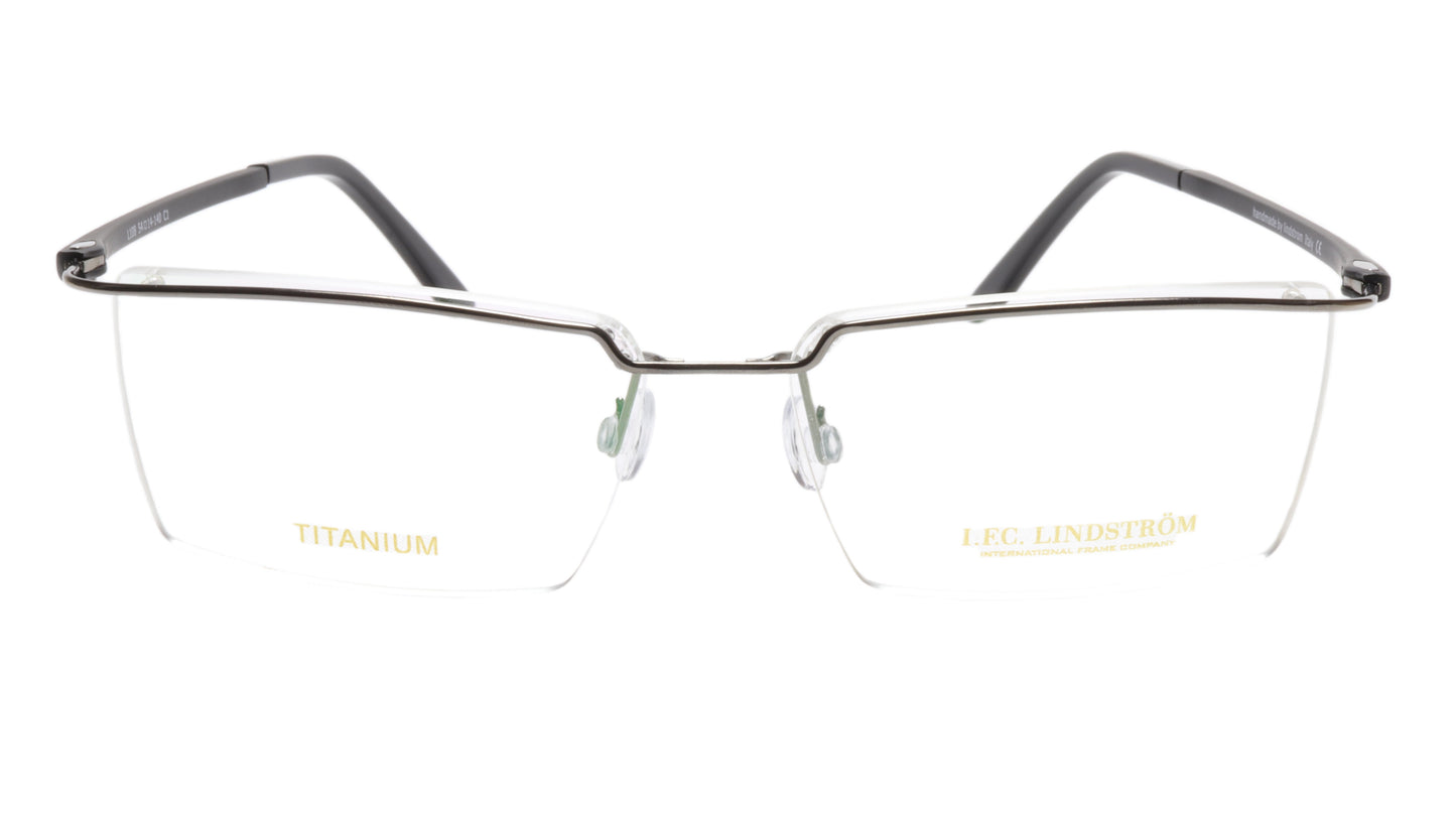 LINDSTROM L-108 C1 Eyeglasses Frame Titanium Gunmetal Black Italy Made 54-14-140 - Frame Bay