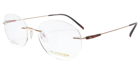 LINDSTROM L-105 C3 Eyeglasses Frame Titanium Gold Brown Italy Made 53-18-145 - Frame Bay