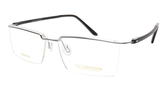 LINDSTROM L-108 C2 Eyeglasses Frame Titanium Silver Black Italy Made 54-14-140 - Frame Bay