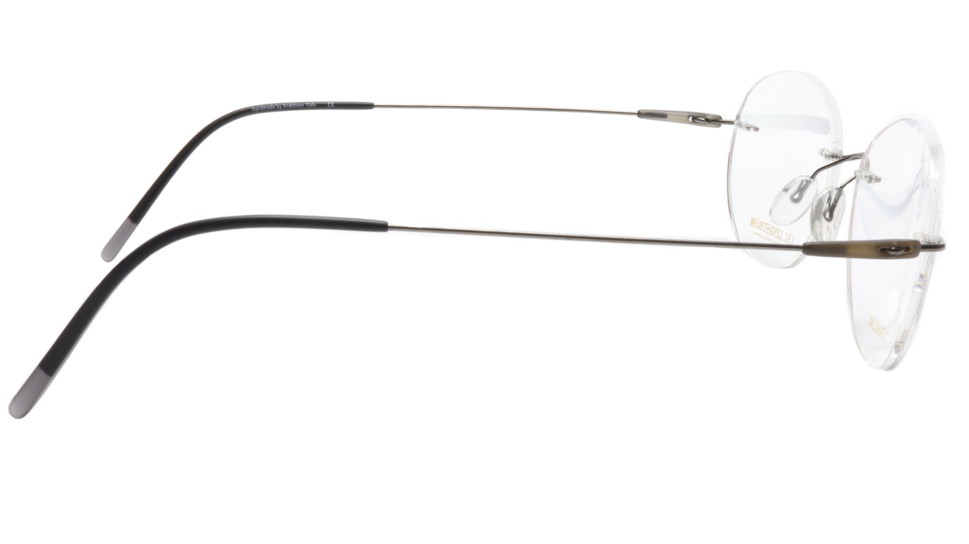 LINDSTROM L-105 C2 Eyeglasses Frame Titanium Gunmetal Black Italy Made 53-18-145 - Frame Bay