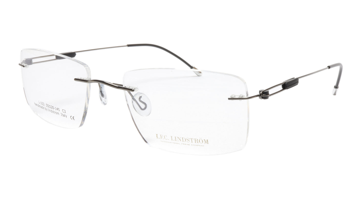 LINDSTROM L-103 C3 Eyeglasses Frame Metal Gunmetal Black Italy Made 55-20-145 - Frame Bay