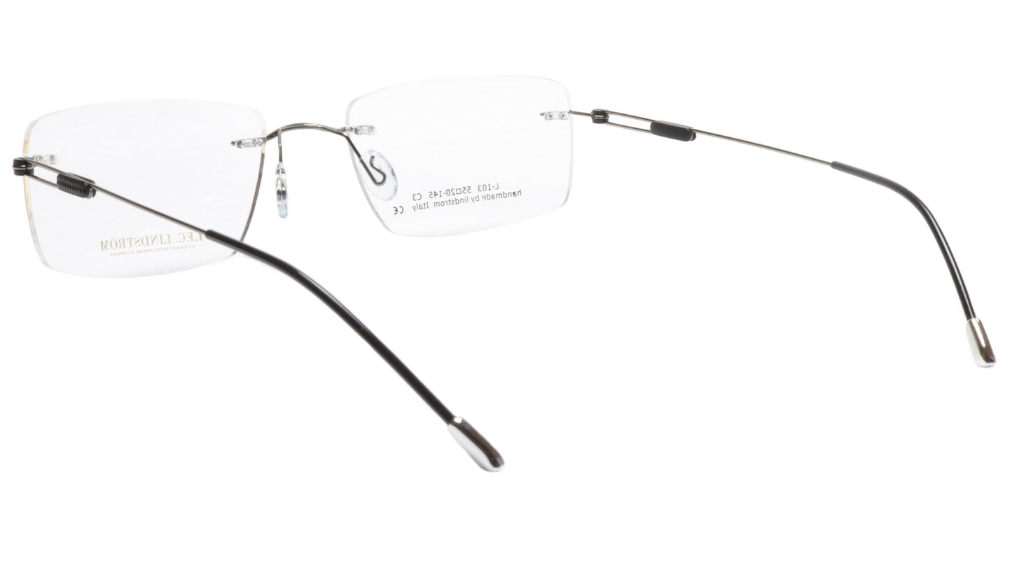 LINDSTROM L-103 C3 Eyeglasses Frame Metal Gunmetal Black Italy Made 55-20-145 - Frame Bay