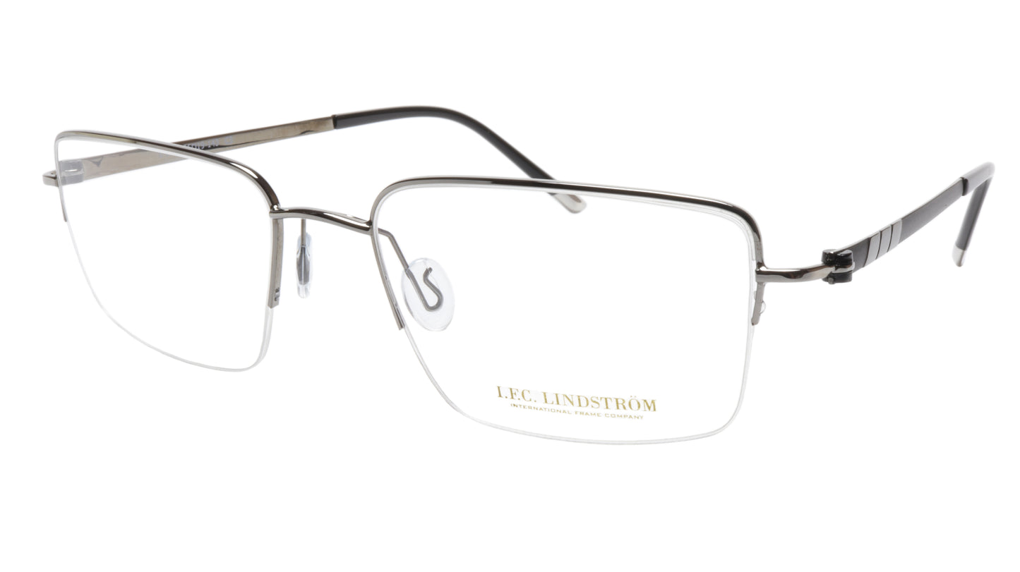 LINDSTROM L-101 C3 Frame Acetate Metal Gunmetal Black Italy Made 56-19-143 - Frame Bay