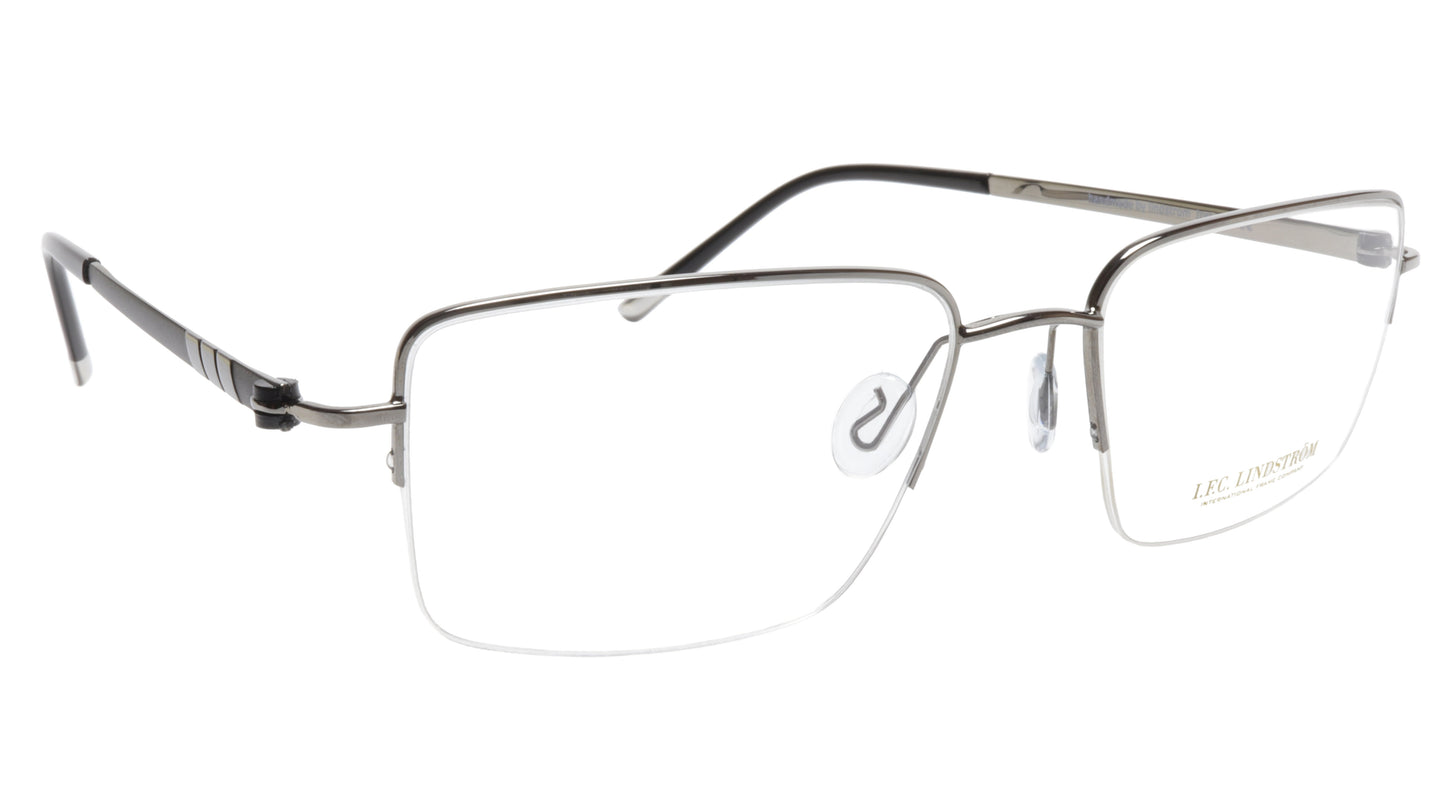 LINDSTROM L-101 C3 Frame Acetate Metal Gunmetal Black Italy Made 56-19-143 - Frame Bay