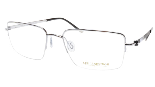 LINDSTROM L-101 C2 Eyeglasses Frame Metal Silver Black Italy Made 56-19-143 - Frame Bay