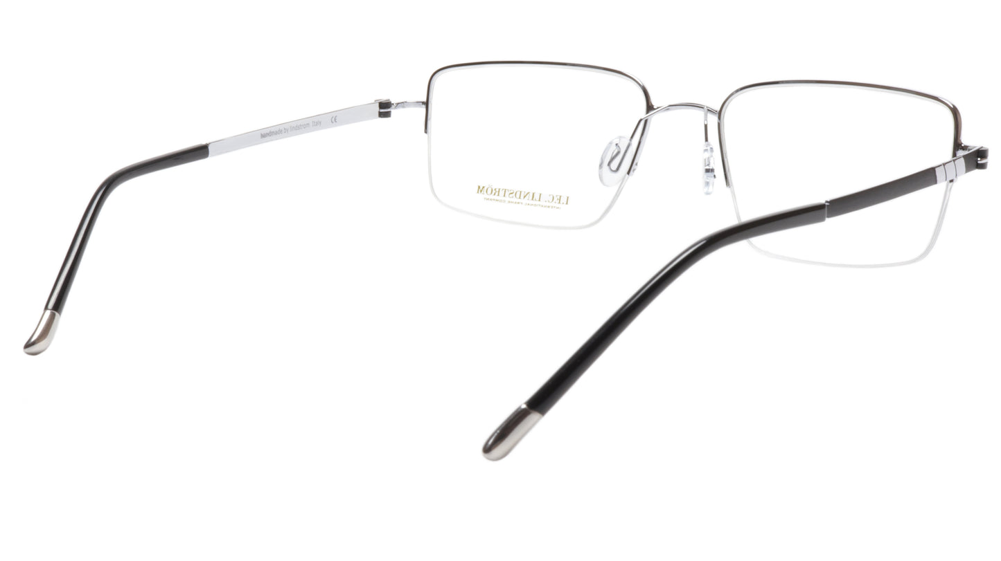 LINDSTROM L-101 C2 Eyeglasses Frame Metal Silver Black Italy Made 56-19-143 - Frame Bay