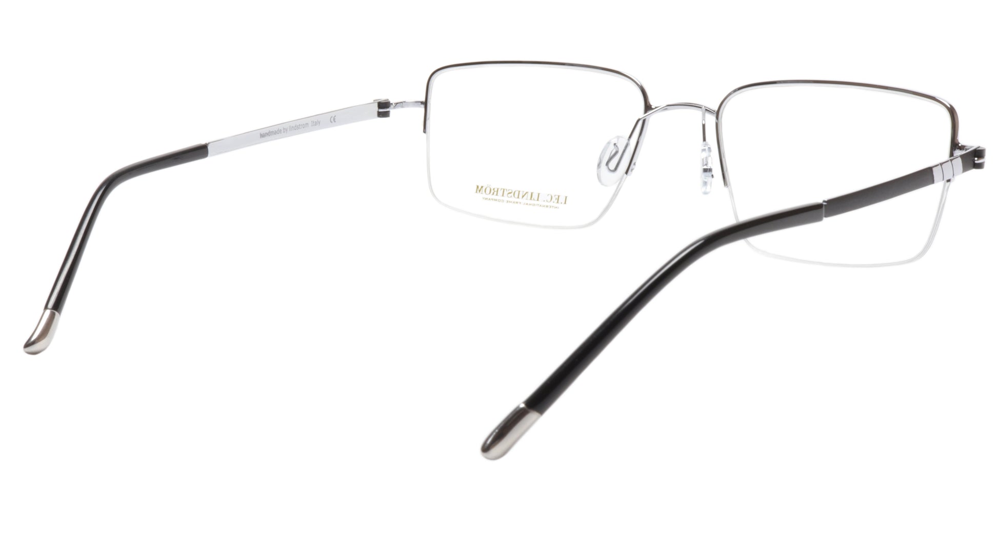 LINDSTROM L-101 C2 Eyeglasses Frame Metal Silver Black Italy Made 56-19-143 - Frame Bay