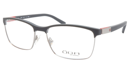 OGA Morel Eyeglasses Frame 82730 GR040 Acetate Matt Black Gunmetal Red France - Frame Bay