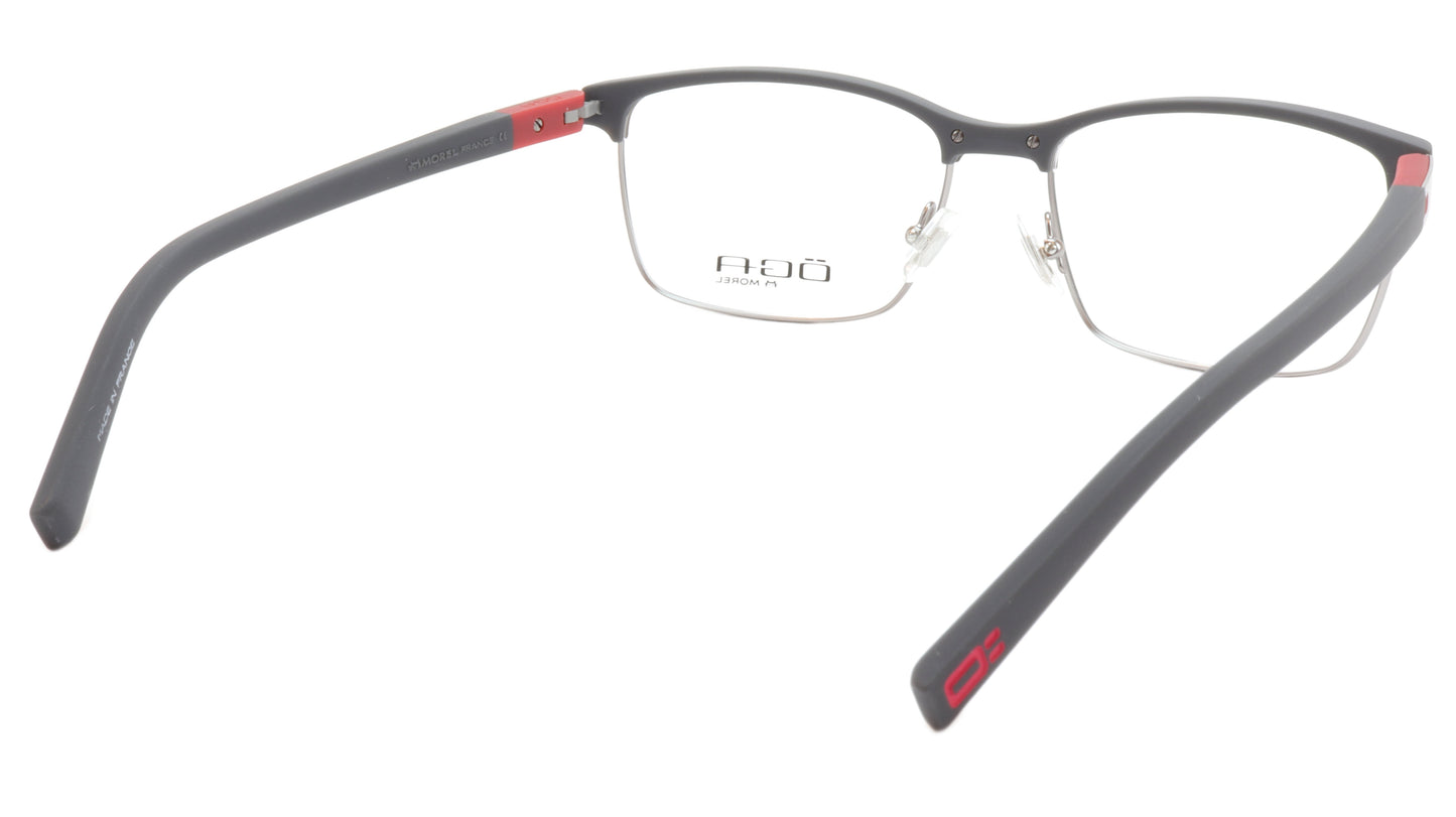 OGA Morel Eyeglasses Frame 82730 GR040 Acetate Matt Black Gunmetal Red France - Frame Bay