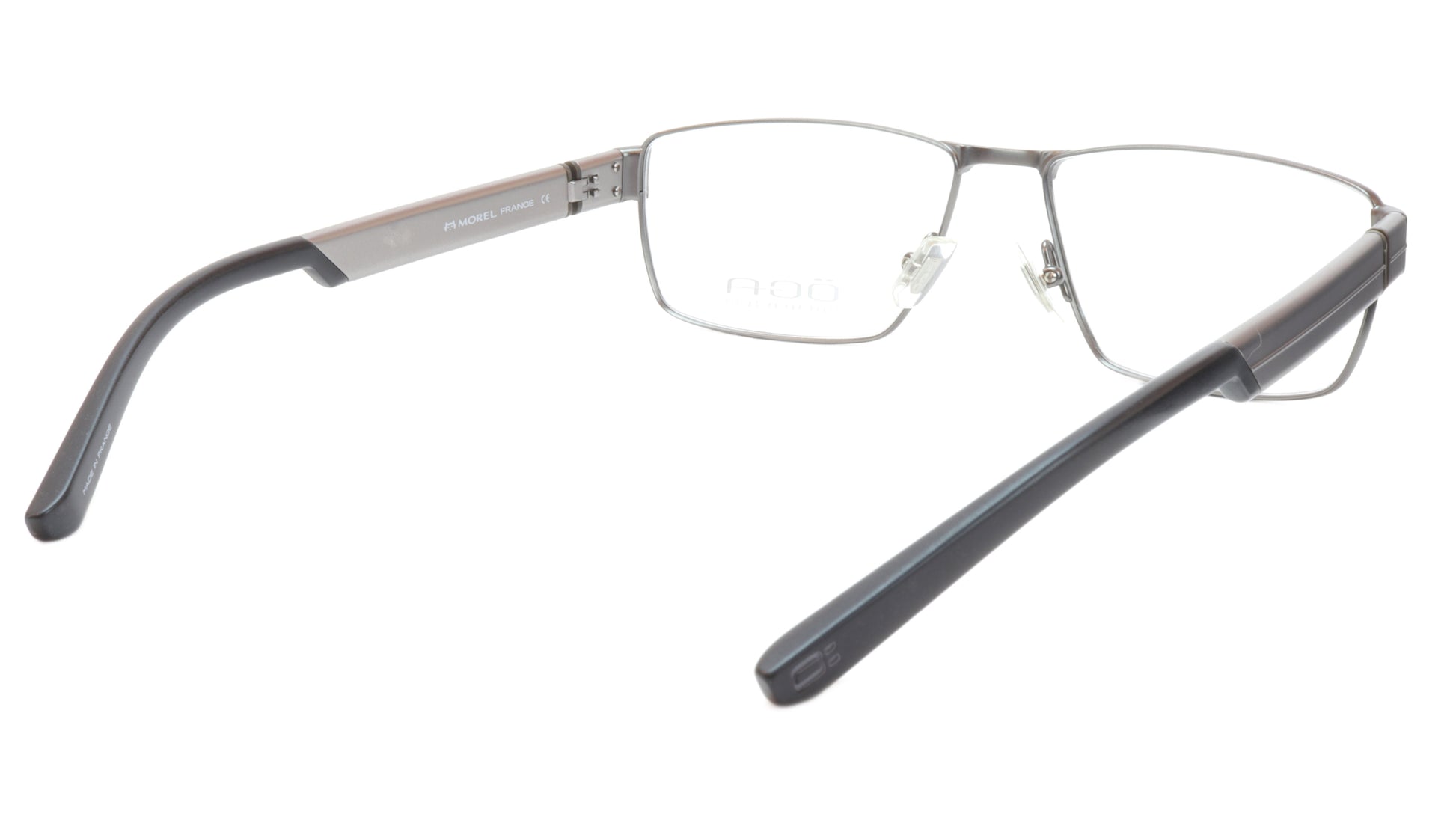 OGA Morel Eyeglasses Frame 76540 GG060 Metal Acetate Gunmetal Silver France - Frame Bay