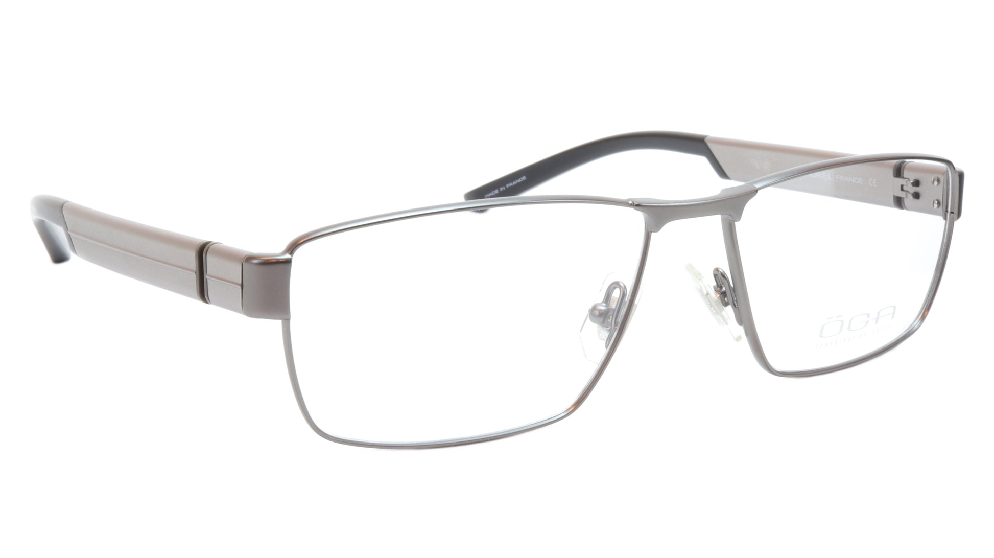 OGA Morel Eyeglasses Frame 76540 GG060 Metal Acetate Gunmetal Silver France - Frame Bay