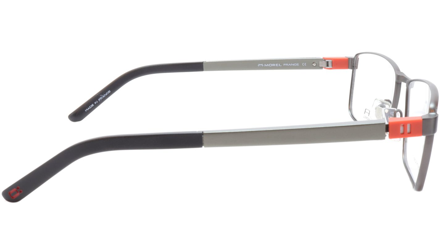 OGA Morel Eyeglasses Frame 81730 GR041 Metal Acetate Black Silver Orange France - Frame Bay