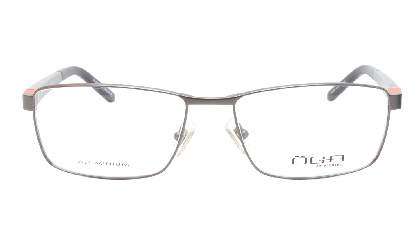 OGA Morel Eyeglasses Frame 81730 GR041 Metal Acetate Black Silver Orange France - Frame Bay