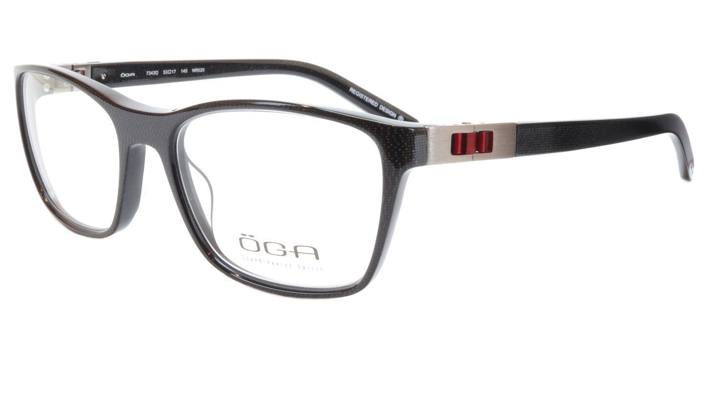 OGA Morel Eyeglasses Frame 73430 NR020 Acetate Black Red France 53-17-140, 37 - Frame Bay